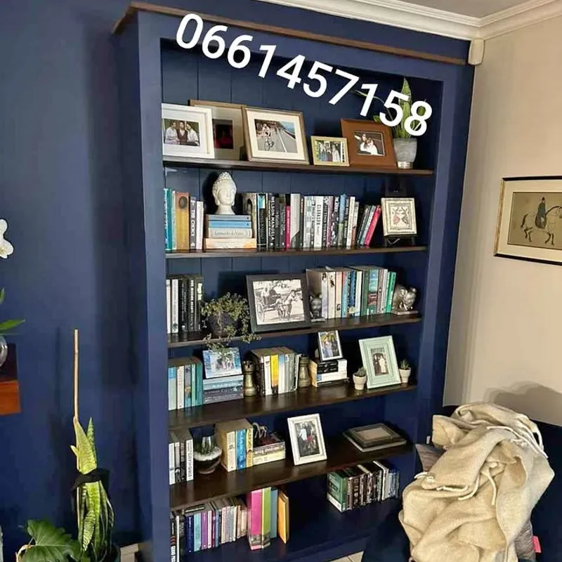 Floor-to-ceiling bookshelf in a customer’s home